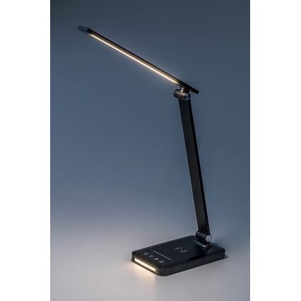 Rabalux 74213 - LED Zatemnitven flexible namizna svetilka z brezžičnim polnilnikom QI in USB LED/5W/5V 3000-6500K