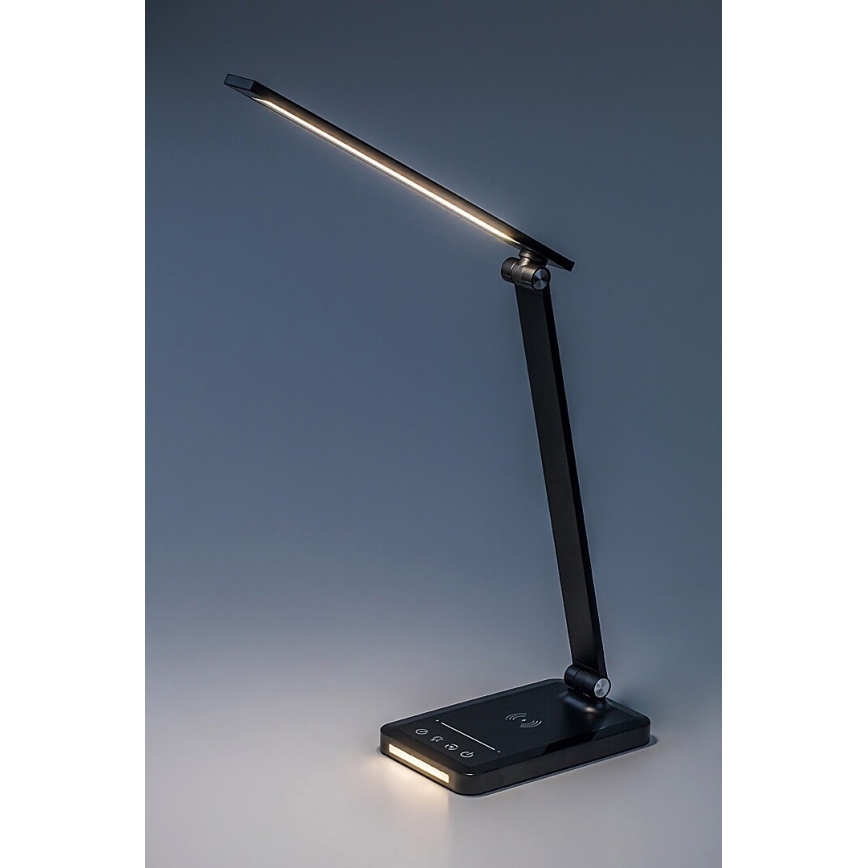 Rabalux 74213 - LED Zatemnitven flexible namizna svetilka z brezžičnim polnilnikom QI in USB LED/5W/5V 3000-6500K