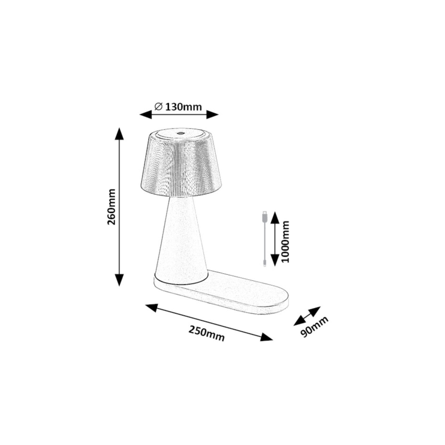 Rabalux - LED Zatemnitvena polnilna namizna svetilka z brezžičnim polnilnikom LED/5W/5V 3000/4000/5000K