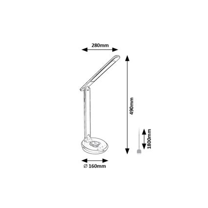 Rabalux - LED RGB Zatemnitvena namizna svetilka na dotik LED/6W/230V 3000/4000/5000K črna