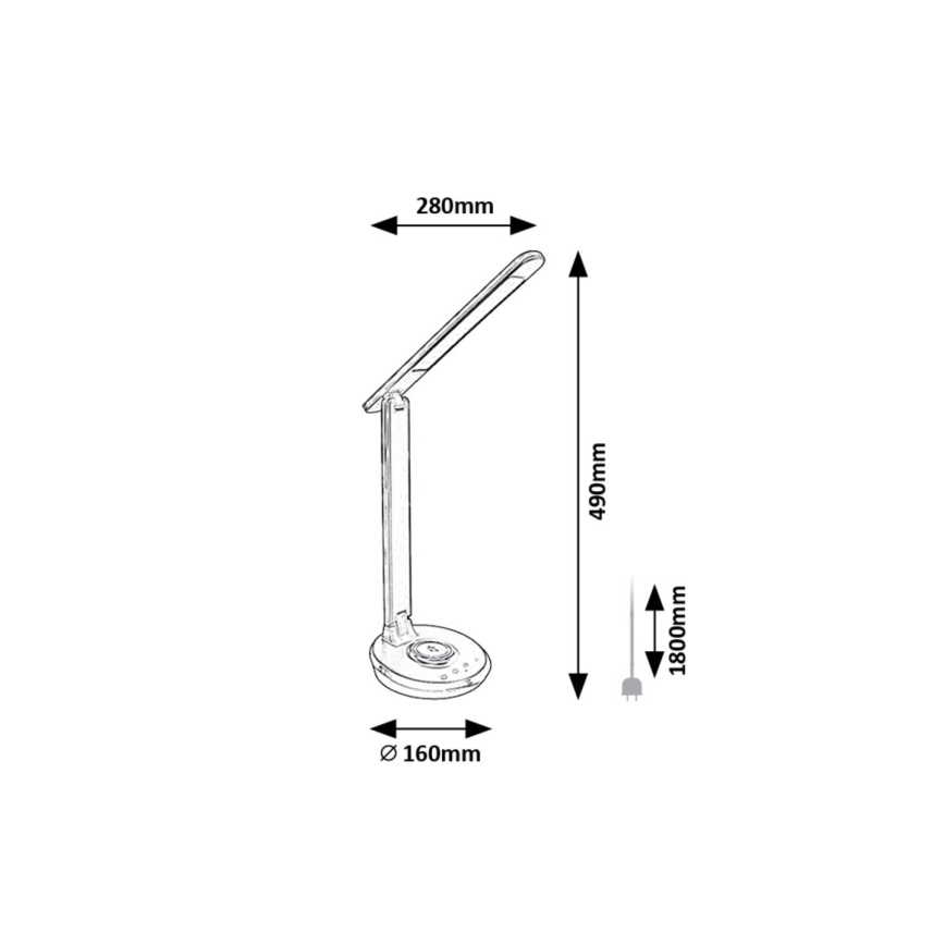 Rabalux - LED RGB Zatemnitvena namizna svetilka na dotik LED/6W/230V 3000/4000/5000K črna