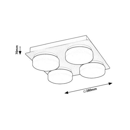 Rabalux - LED Kopalniška stropna svetilka 4xLED/5,2W/230V IP44 črna