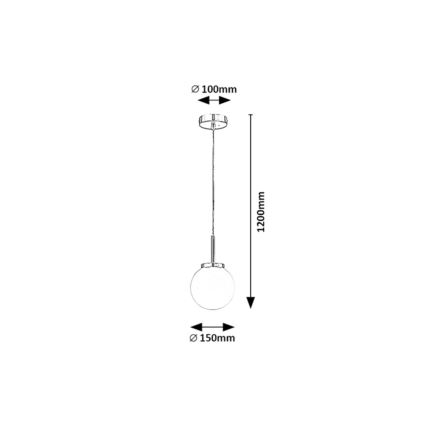 Rabalux - Kopalniški lestenec na vrvici 1xE14/40W/230V IP44 sijajni krom