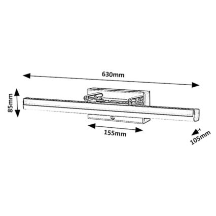 Rabalux - LED Zatemnitvena luč za osvetlitev ogledala na dotik LED/20W/230V IP44 3000/4000/6000K 63 cm