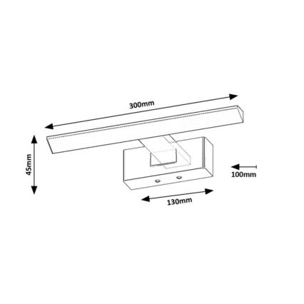 Rabalux - LED kopalniška svetilka za ogledalo LED/6W/230V IP44 30 cm črna