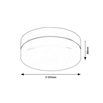 Rabalux - LED Kopalniška stropna svetilka LED/15W/230V IP44 4000K pr. 23 cm črna