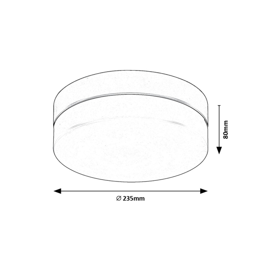 Rabalux - LED Kopalniška stropna svetilka LED/15W/230V IP44 4000K pr. 23 cm črna