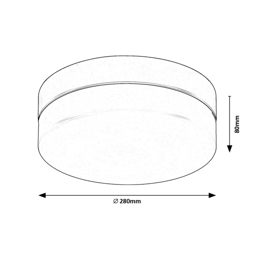 Rabalux - LED Kopalniška stropna svetilka LED/18W/230V IP44 4000K pr. 28 cm črna