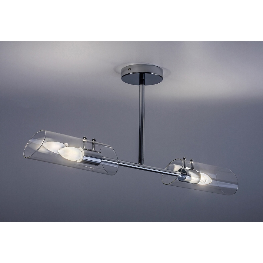 Rabalux - Kopalniški lestenec na drogu 2xE14/12W/230V IP44 sijajni krom