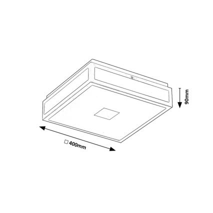Rabalux - LED Kopalniška stropna svetilka LED/24W/230V IP44 4000K 40x40 cm črna