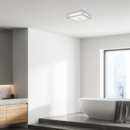 Rabalux - LED Kopalniška stropna svetilka LED/24W/230V IP44 4000K 40x40 cm bela