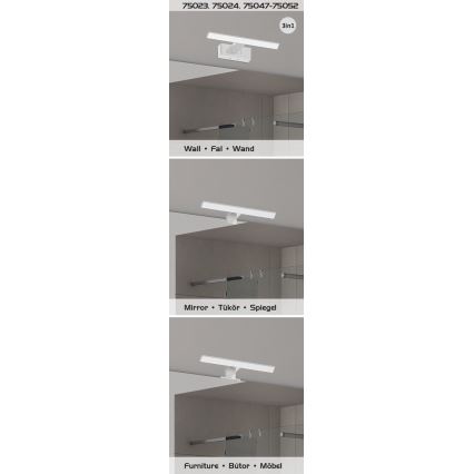 Rabalux - LED kopalniška osvetlitev za ogledalo LED/9W/230V IP44 60 cm sijajni krom
