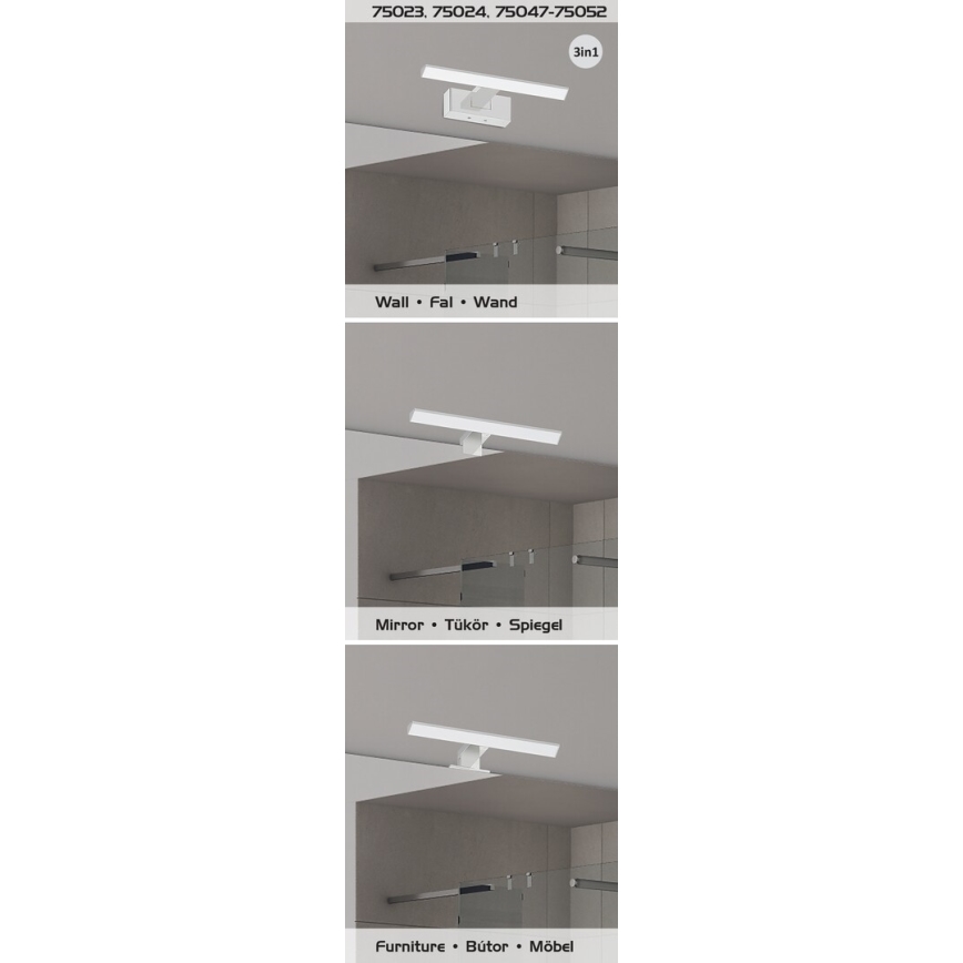 Rabalux - LED kopalniška osvetlitev za ogledalo LED/9W/230V IP44 60 cm sijajni krom