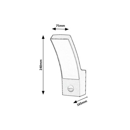 Rabalux - LED Zunanja stenska svetilka s senzorjem LED/12W/230V IP44