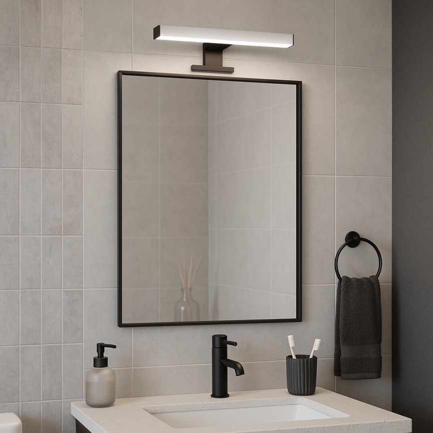 Rabalux - LED kopalniška svetilka za ogledalo, 6 W, 230 V, IP44, 40 cm, črna