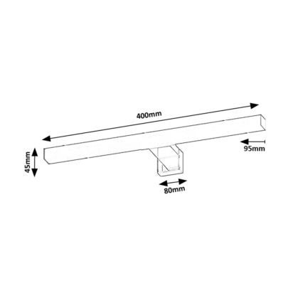 Rabalux - LED kopalniška svetilka za ogledalo, 6 W, 230 V, IP44, 40 cm, črna
