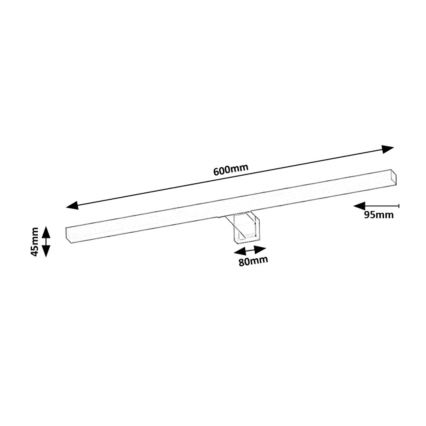 Rabalux - LED Kopalniška osvetlitev za ogledalo LED/9W/230V IP44 60 cm črna