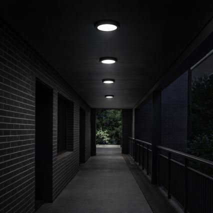 Rabalux - LED kopalniška stropna svetilka LED/24 W/230 V, Ø 22 cm, IP44, črna