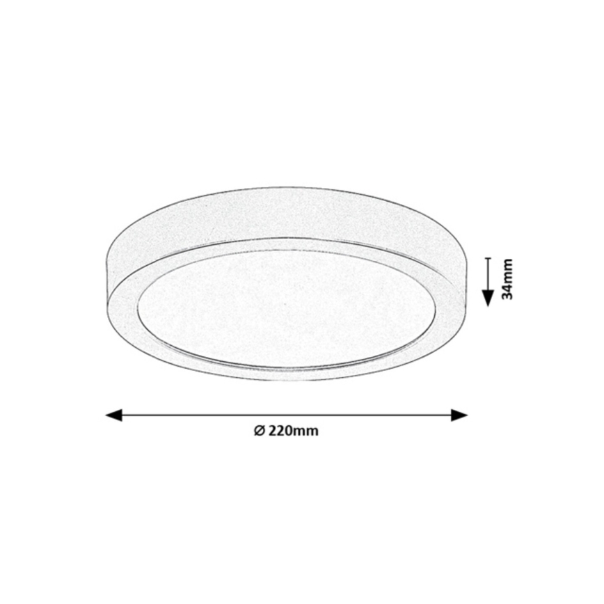 Rabalux - LED kopalniška stropna svetilka LED/24 W/230 V, Ø 22 cm, IP44, črna