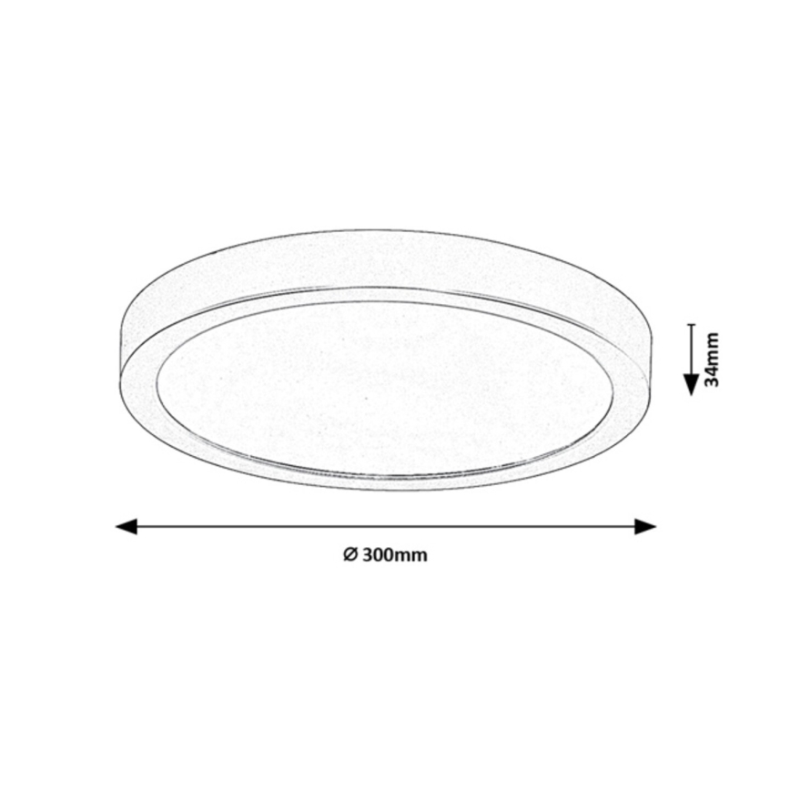 Rabalux - LED stropna svetilka za kopalnico LED/30W/230V, premer 30 cm, IP44, črna