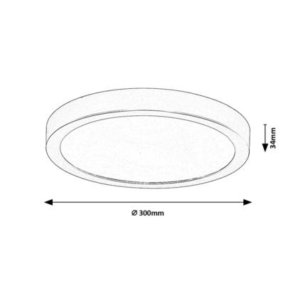 Rabalux - LED stropna kopalniška svetilka LED/30W/230V premer 30 cm IP44 zlata