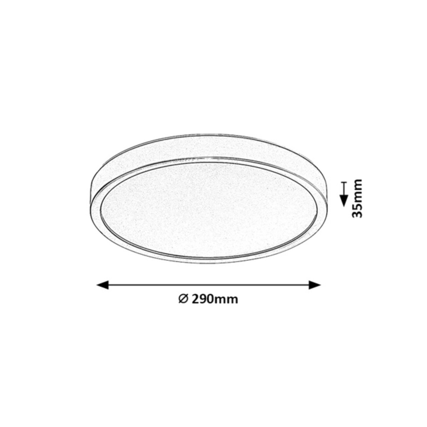 Rabalux - LED kopalniška stropna svetilka, 18 W, 230 V, 3000/4000/6000 K, Ø 29 cm, IP44, črna