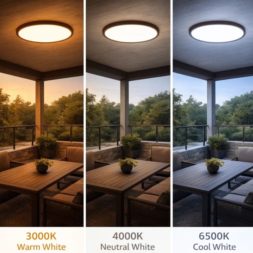 Rabalux - LED stropna svetilka za kopalnico LED/24W/230V 3000/4000/6000K premer 40 cm IP44 rjava