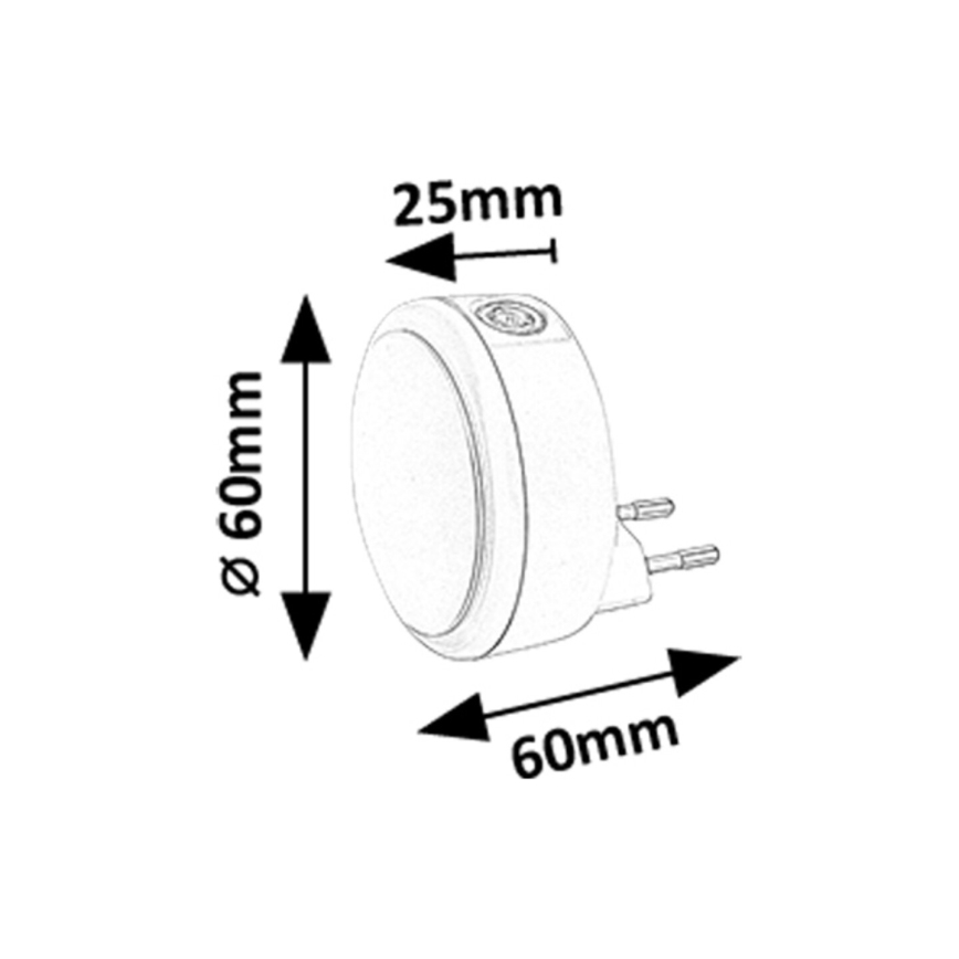 Rabalux - LED Nočna luč za vtičnico s senzorjem za mrak LED/0,3W/230V 3000K