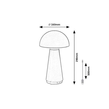 Rabalux - LED Zunanja polnilna namizna svetilka z možnostjo zatemnitve na dotik LED/3W/5V 2000mAh IP44