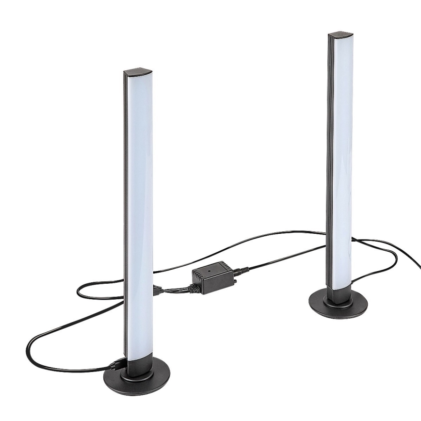 Rabalux - SET 2x LED RGB Zatemnitvena namizna svetilka PACO LED/5W/5V + Daljinski upravljalnik