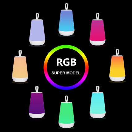 Rabalux - LED RGB Zatemnitvena polnilna namizna svetilka LED/2W/5V 3000K 1800 mAh