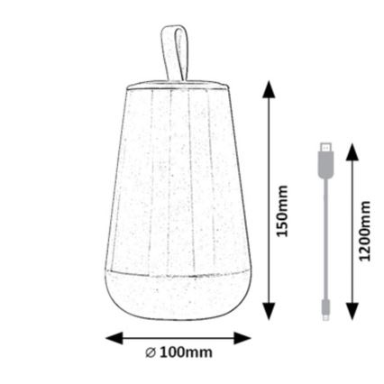 Rabalux - LED RGB Zatemnitvena polnilna namizna svetilka LED/2W/5V 3000K 1800 mAh