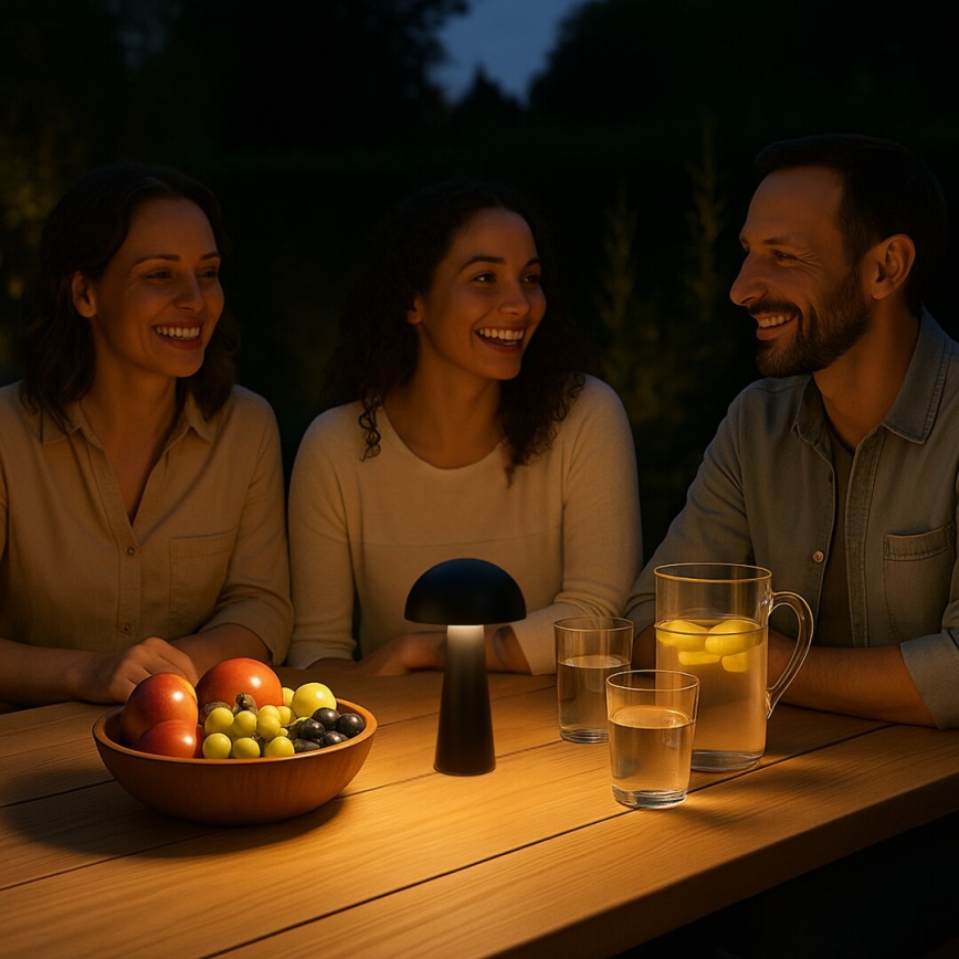 Rabalux - zatemnljiva zunanja LED svetilka na dotik, polnilna, LED/1,5W/5V, IP44, 1200 mAh, USB, črna