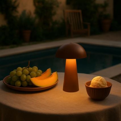 Rabalux - LED zatemnjevalna zunanja svetilka na dotik, polnilna, LED/1,5W/5V, IP44, 1200 mAh, USB, rjava
