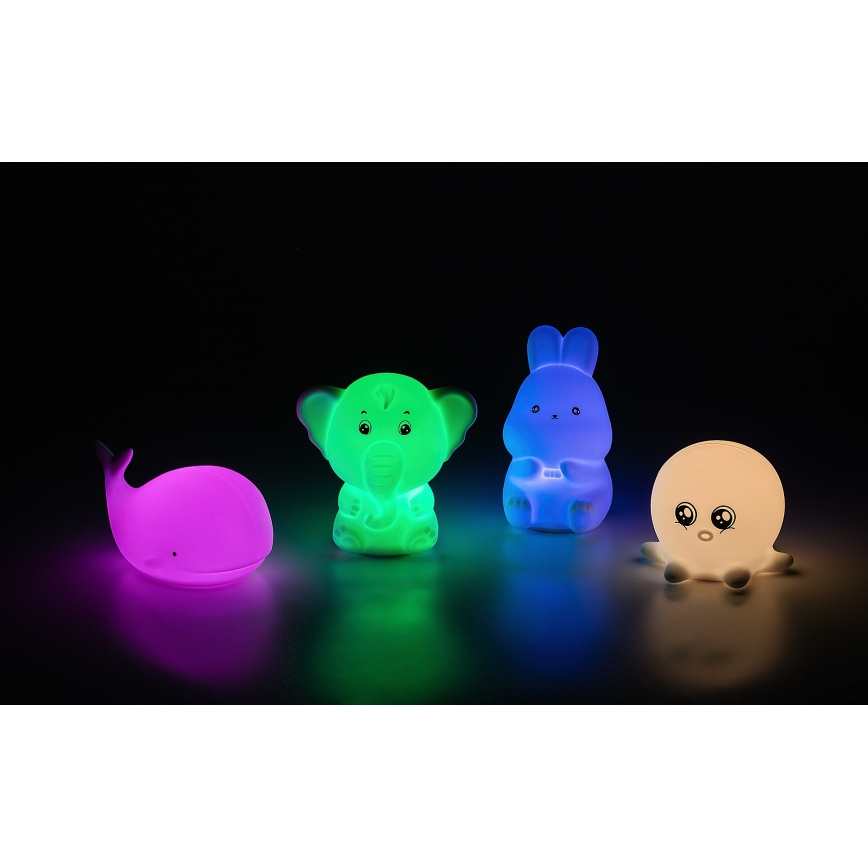 Rabalux - LED RGB nočna lučka na dotik LED/0,05W/1xCR2032 zajček
