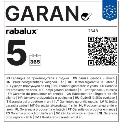 Rabalux - Stropna svetilka1xE27/60W/230V