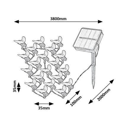 Rabalux - LED Solarna veriga 20xLED/0,06W/1,2V IP44 600 mAh