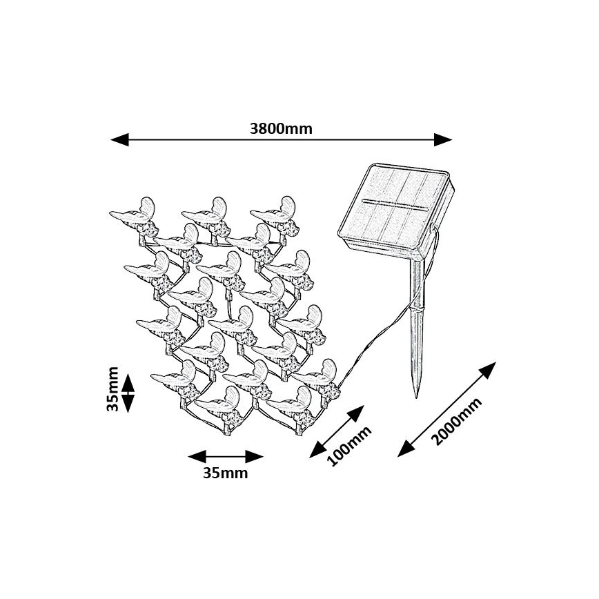Rabalux - LED Solarna veriga 20xLED/0,06W/1,2V IP44 600 mAh