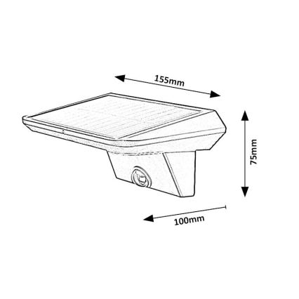 Rabalux - LED Solarna svetilka s senzorjem LED/10W/3,7V IP44 1200 mAh