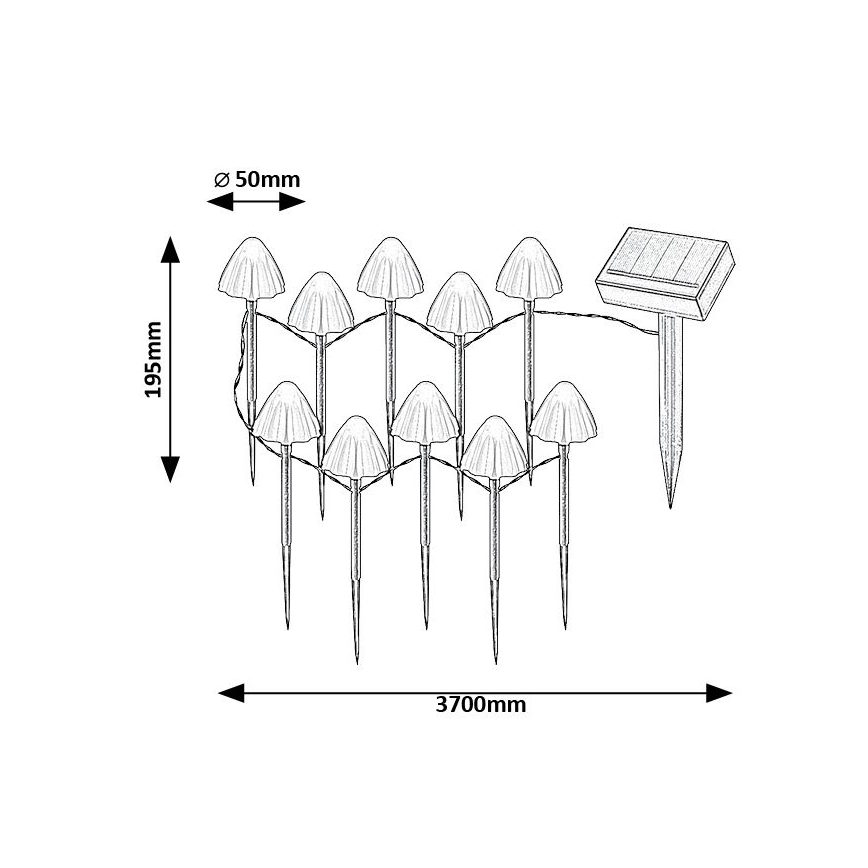 Rabalux - LED Solarna svetilka 10xLED/0,2W/1,2V IP44