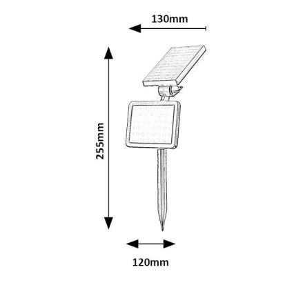 Rabalux - LED Solarni reflektor s senzorjem LED/9,6W/3,7V IP44