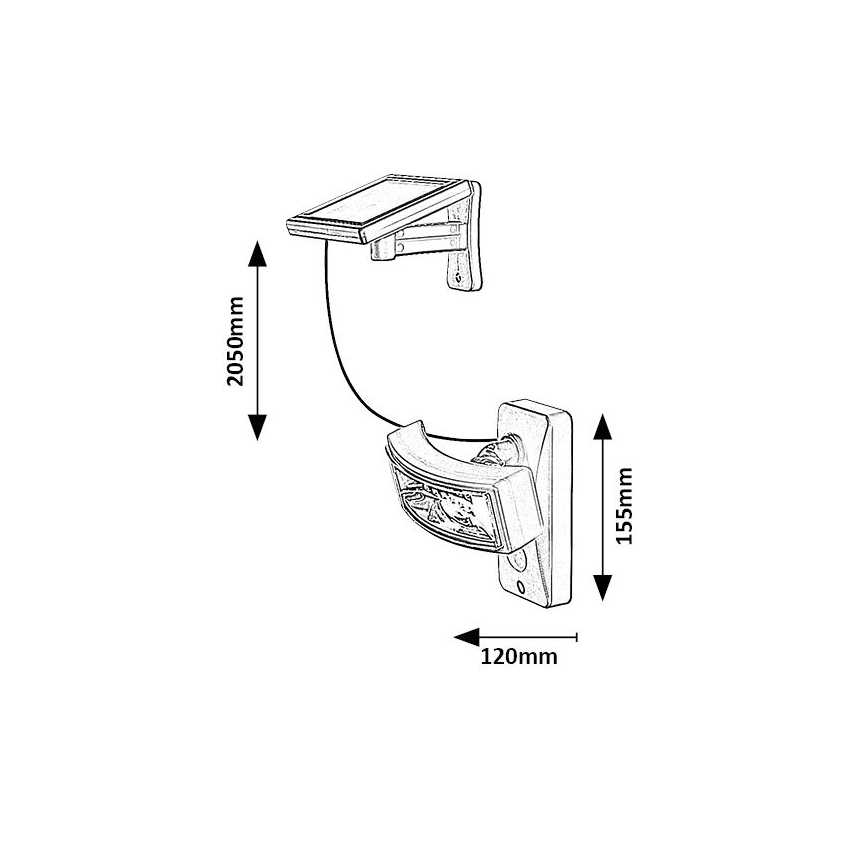 Rabalux - LED Solarna svetilka s senzorjem LED/2,4W/3,7V IP44
