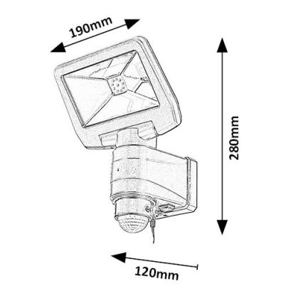 Rabalux - LED Solarni reflektor s senzorjem LED/5W/3,7V IP44