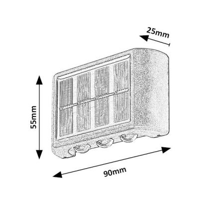 Rabalux 77024 - LED Solarna stenska svetilka LED/1,2W/1,2V IP44