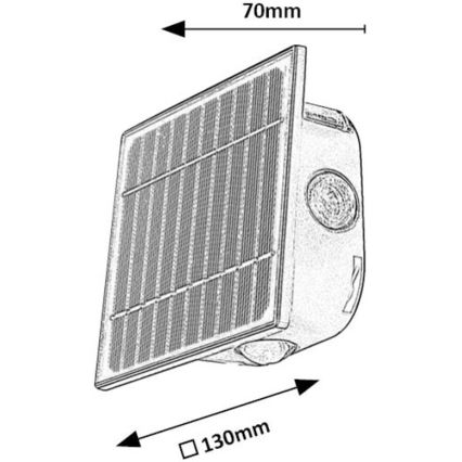 Rabalux - LED Zatemnitven solarni stenska svetilka LED/0,5W/3,7V 3000K/6000K IP54