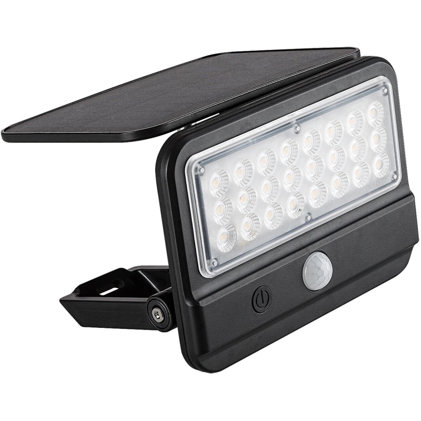 Rabalux - LED Solarna stenska svetilka s senzorjem LED/7W/3,7V IP54 črna 3000 mAh