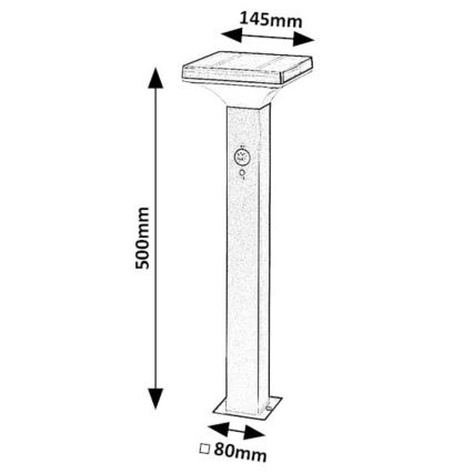 Rabalux - LED solarna svetilka s senzorjem LED/4W/3,7V IP44 črna 2200 mAh