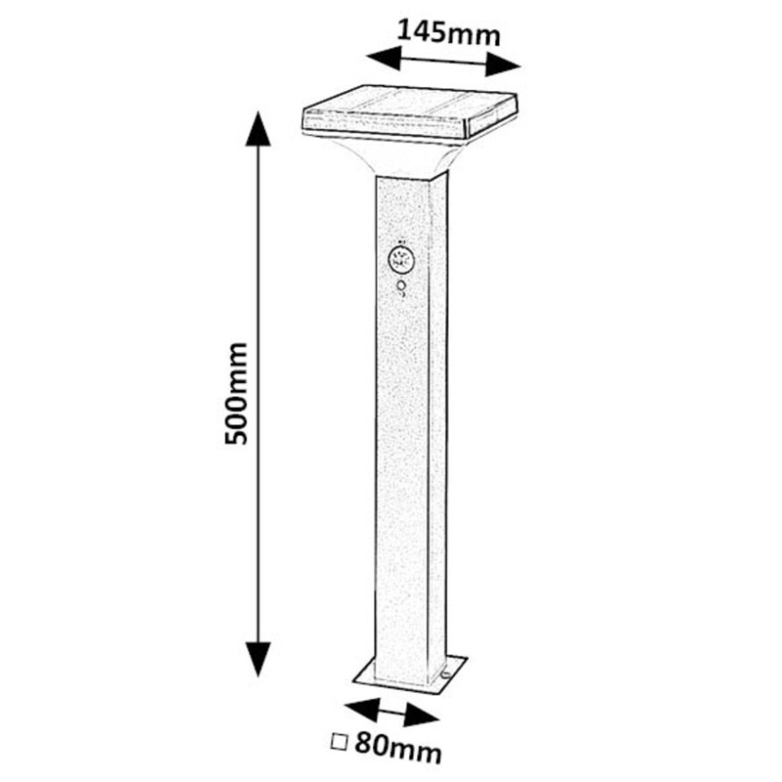 Rabalux - LED solarna svetilka s senzorjem LED/4W/3,7V IP44 črna 2200 mAh
