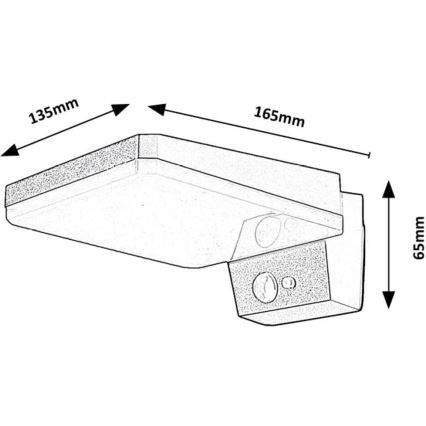 Rabalux - LED Zatemnitvena solarna stenska svetilka s senzorjem LED/4,4W/3,7V IP54 črna