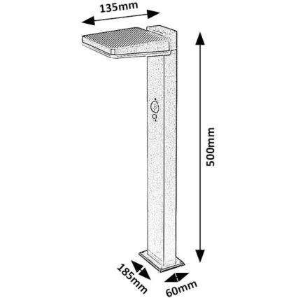 Rabalux - LED Zatemnitvena solarna zunanja svetilka s senzorjem LED/4,4W/3,7V IP54 antracit